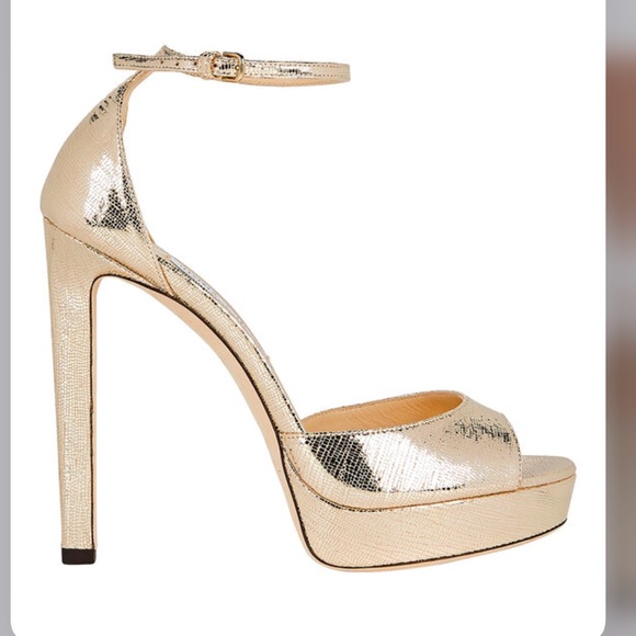 Gold jimmy choo Pattie 130 platform - Picture 1 of 12